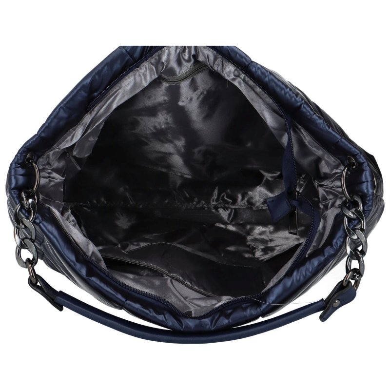 Moderní lehká taška na rameno s ozdobným uchem Alix, tmavě modrá