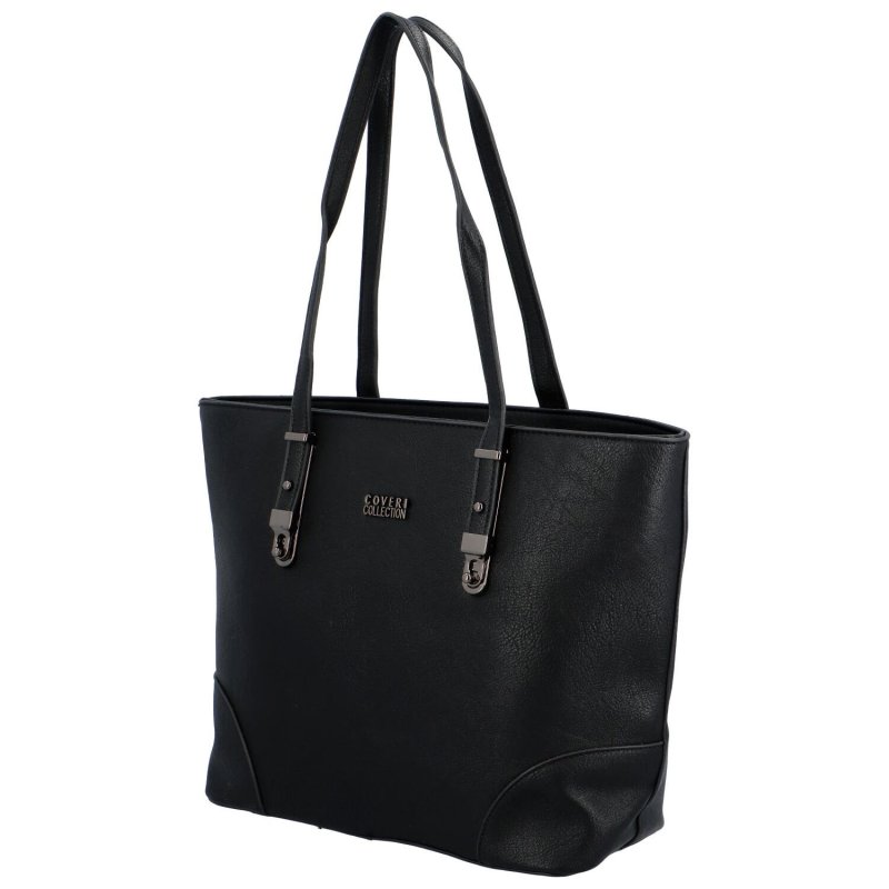 Stylová dámská koženková shopper taška Patiens, černá