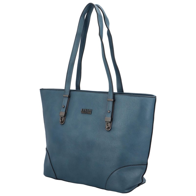 Stylová dámská koženková shopper taška Patiens, modrá