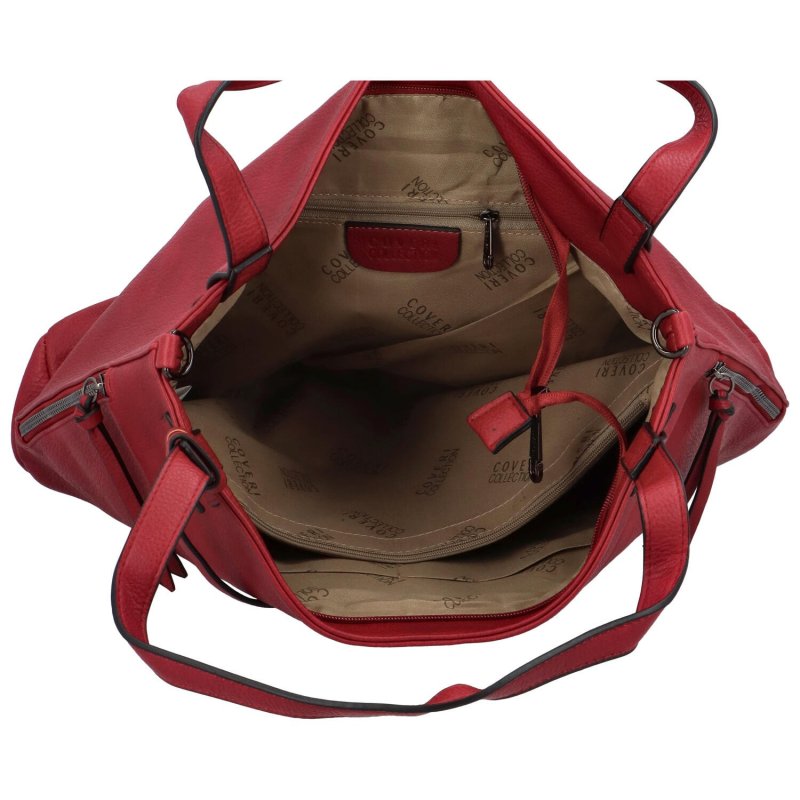 Módní praktická dámská koženková taška Regina, červená