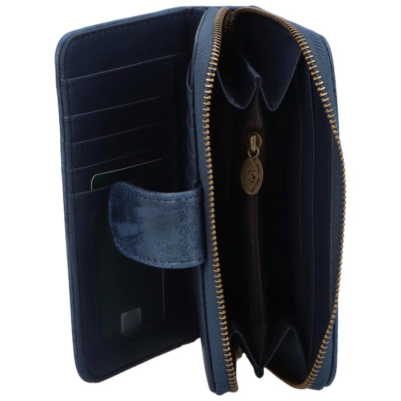 Praktická dámská koženková peněženka Narciso, modrá