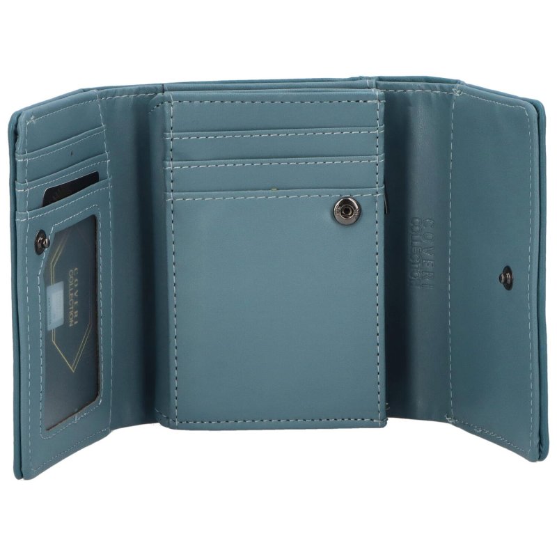 Menší dámská koženková peněženka Tadeo, zelenomodrá