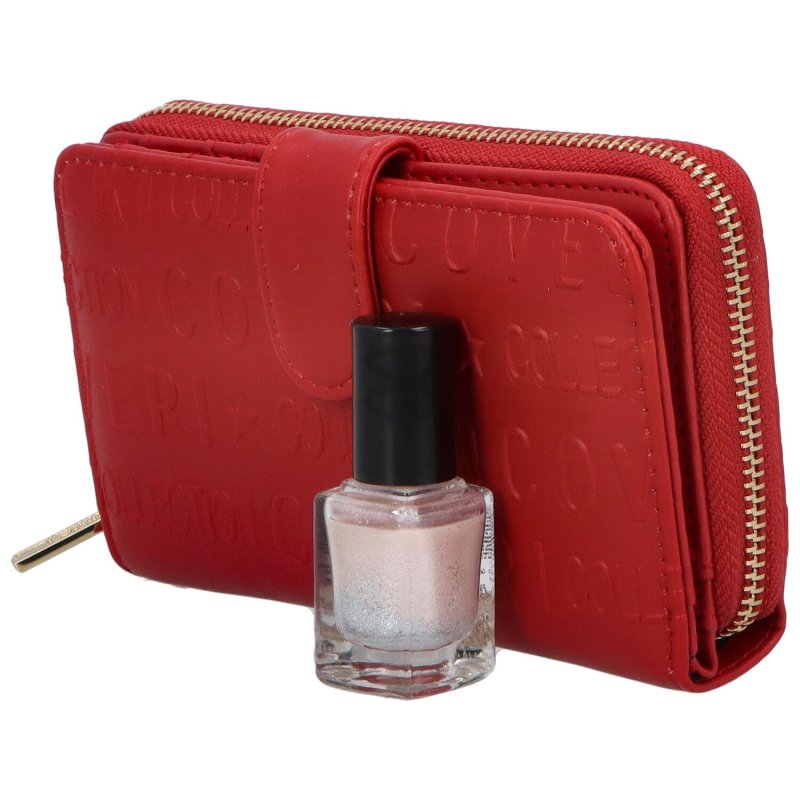 Trendová dámská koženková peněženka Dona, červená