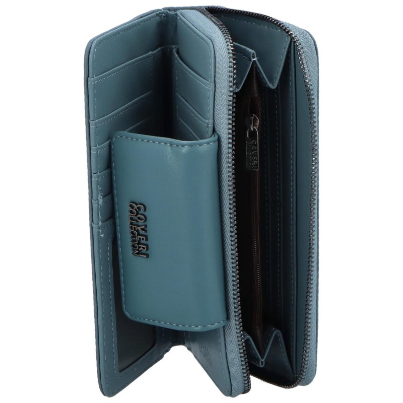 Trendová dámská koženková peněženka Funo, světle modrá