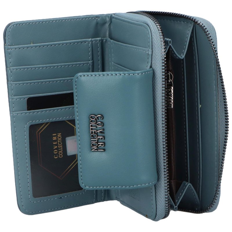 Trendová dámská koženková peněženka Dari, světle modrá