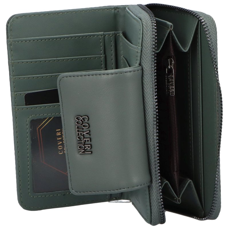 Trendová dámská koženková peněženka Dari, zelená