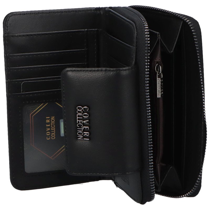 Trendová dámská koženková peněženka Dari, černá
