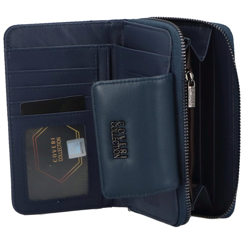 Trendová dámská koženková peněženka Dari, tmavě modrá