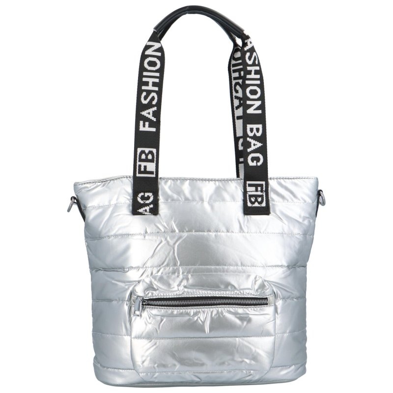 Volnočasová dámská vatovaná taška  Marinos, stříbrná
