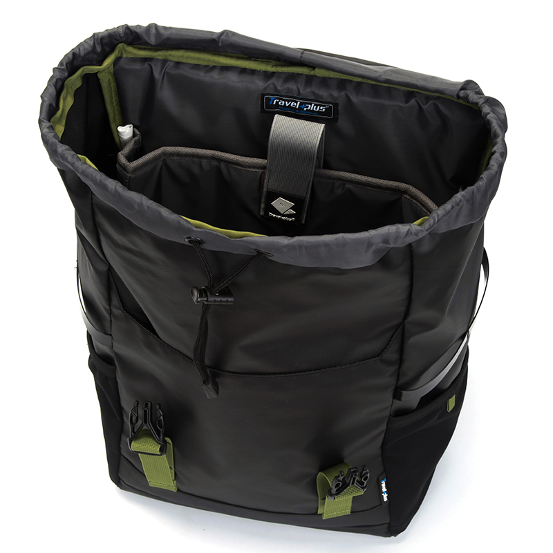 Víceúčelový Travel plus batoh, černo-zelený