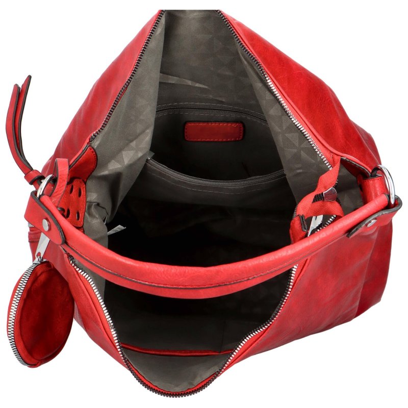 Dámská koženková taška v oblíbeném lodičkovém provedení Eliana, červená