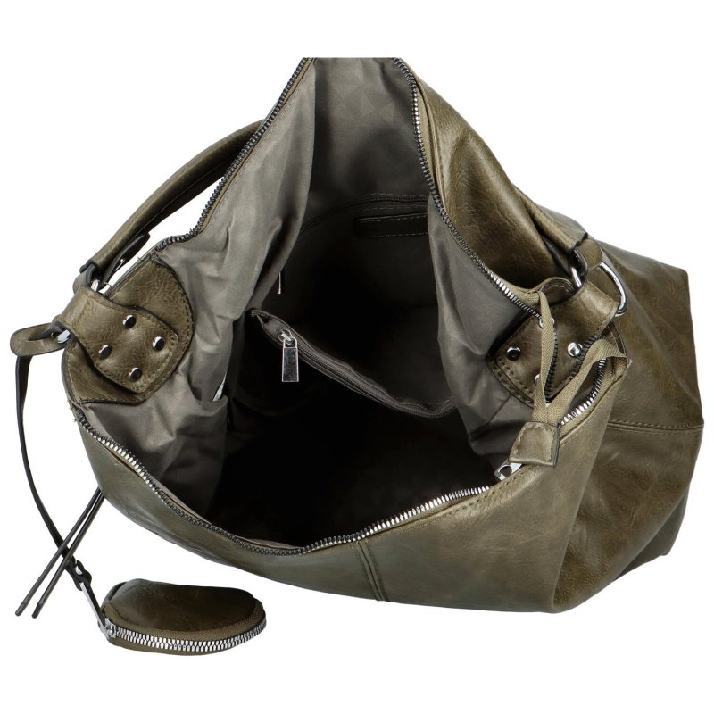Dámská koženková taška v oblíbeném lodičkovém provedení Eliana, vojenská zelená