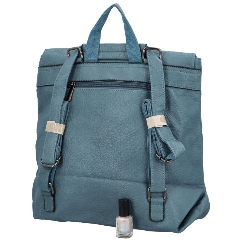 Stylový městský dámský koženkový batoh Sarah, světle modrá