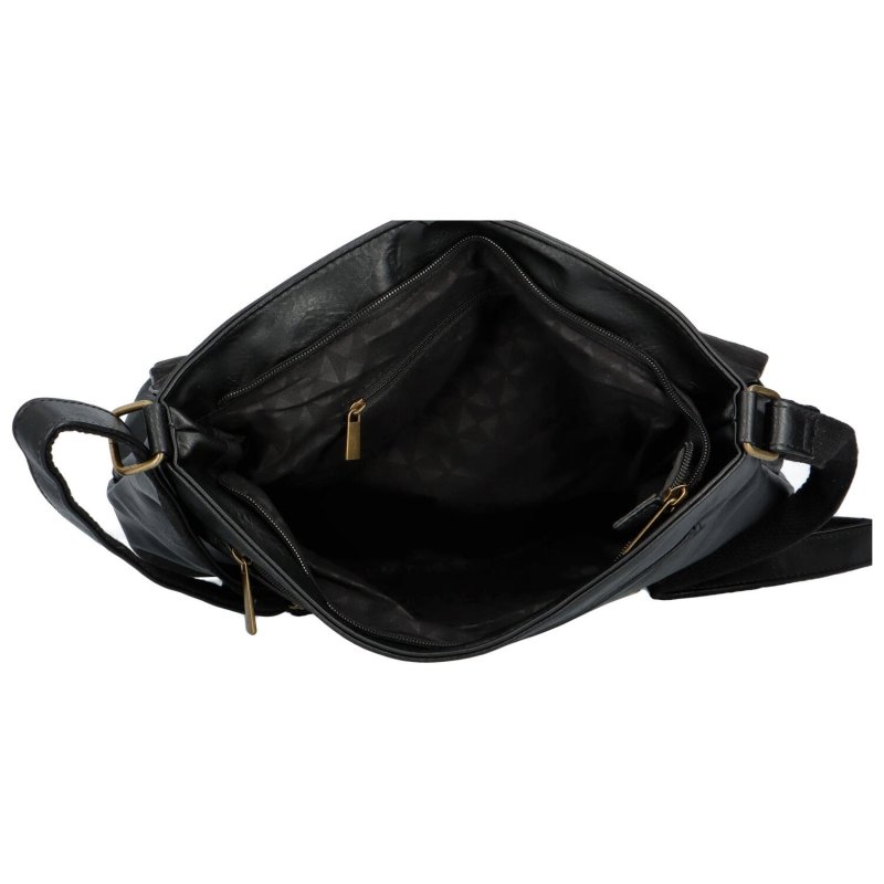 Větší dámská crossbody tašky s výraznou klopou Efima, černá