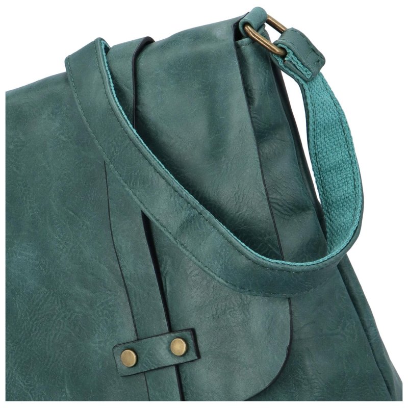 Větší dámská crossbody tašky s výraznou klopou Efima, zelená