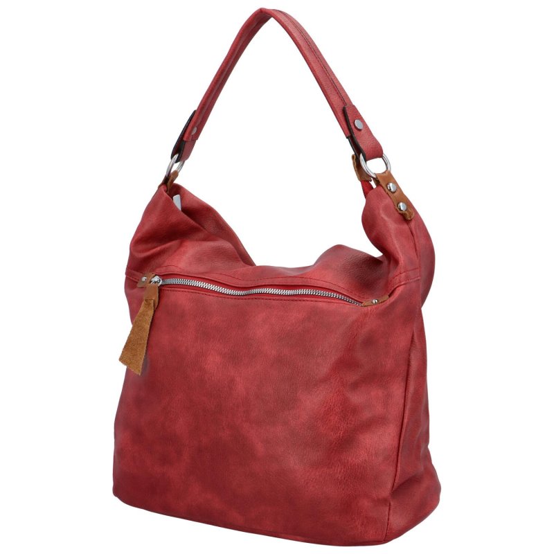 Příjemná dámská koženková taška většího formátu Veronica, červená