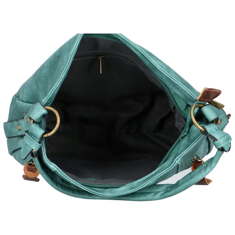Pohodlná dámská koženková taška na rameno Satyros, zelená
