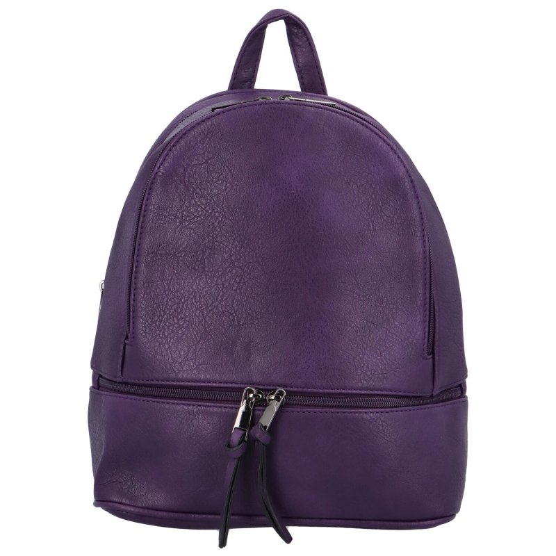 Trendový dámský koženkový batůžek Alako, fialová