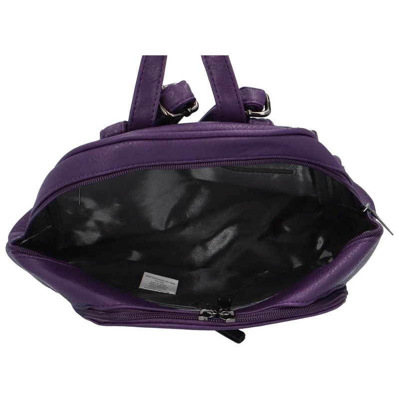 Trendový dámský koženkový batůžek Alako, fialová