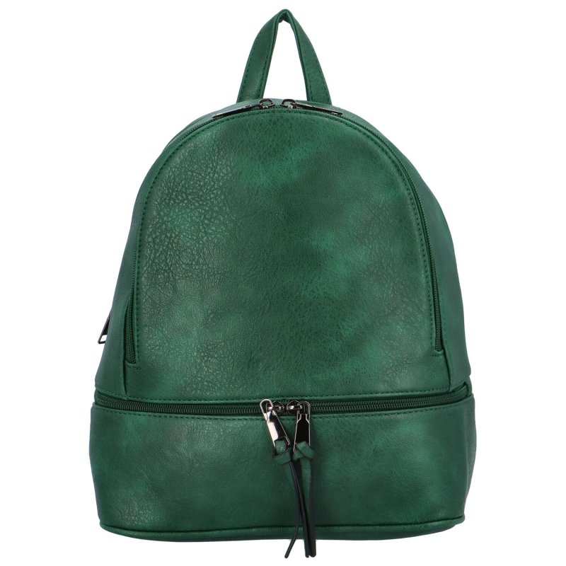 Trendový dámský koženkový batůžek Alako, zelená