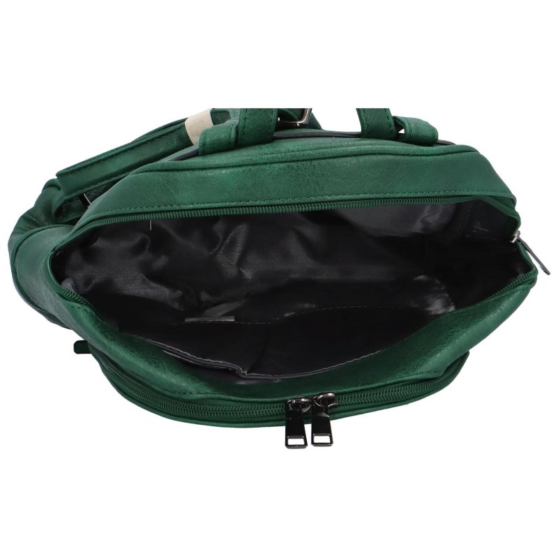 Trendový dámský koženkový batůžek Alako, zelená