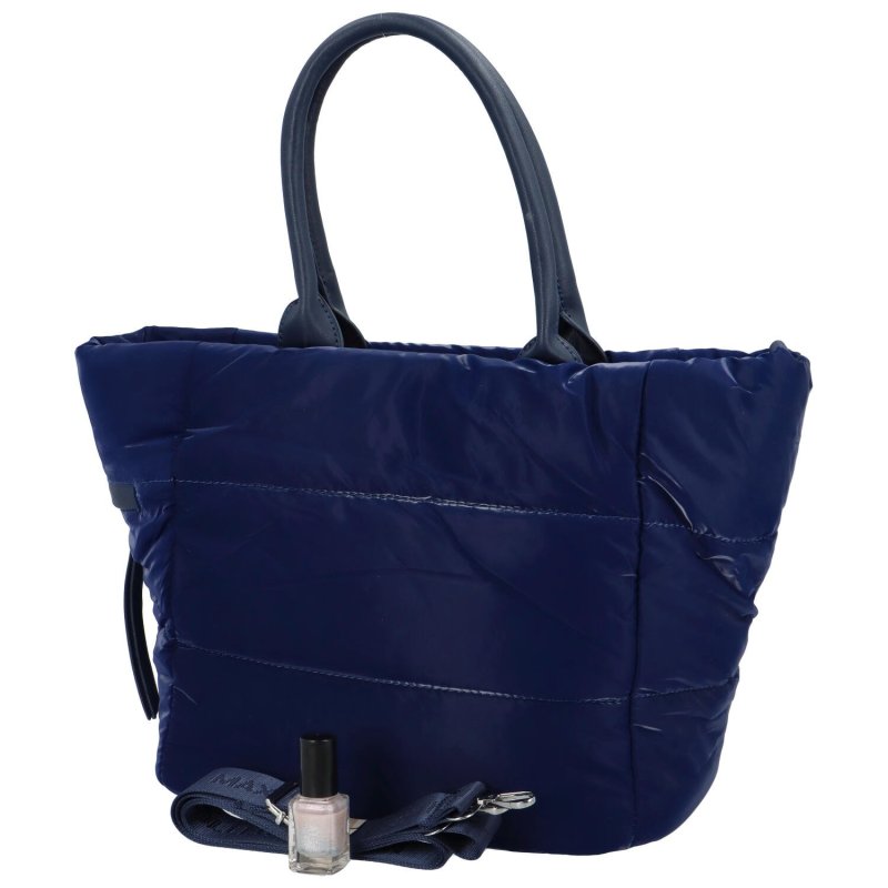 Módní prošívaná dámská taška do ruky Nina, tmavě modrá