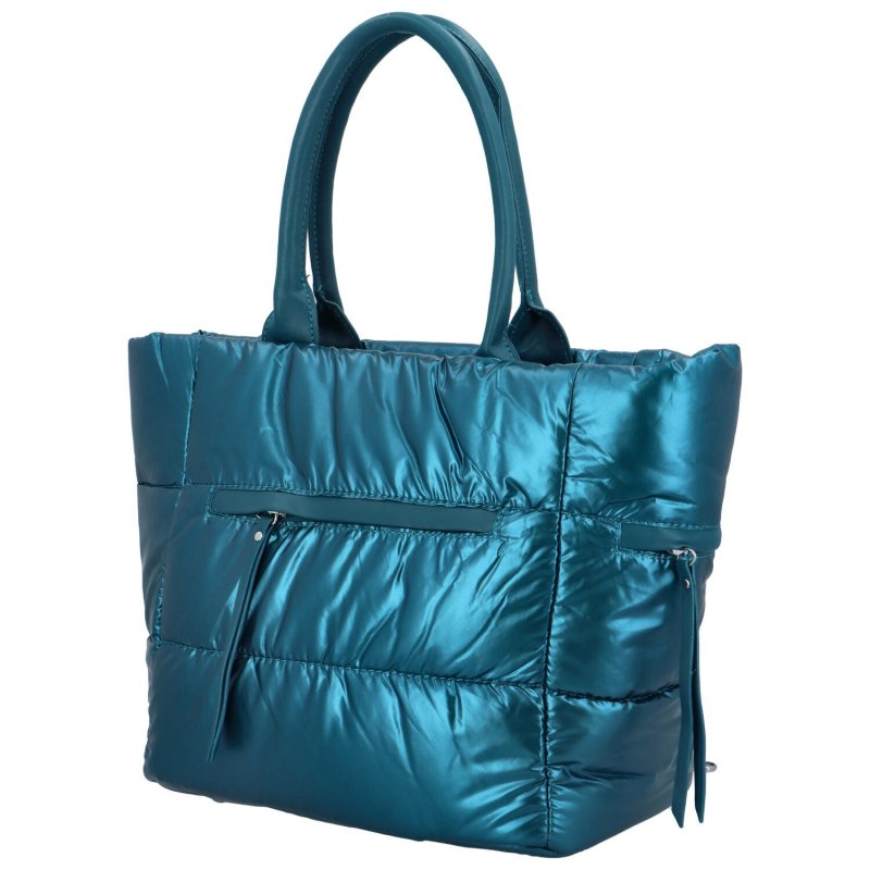 Módní prošívaná dámská taška do ruky Nina, modrá