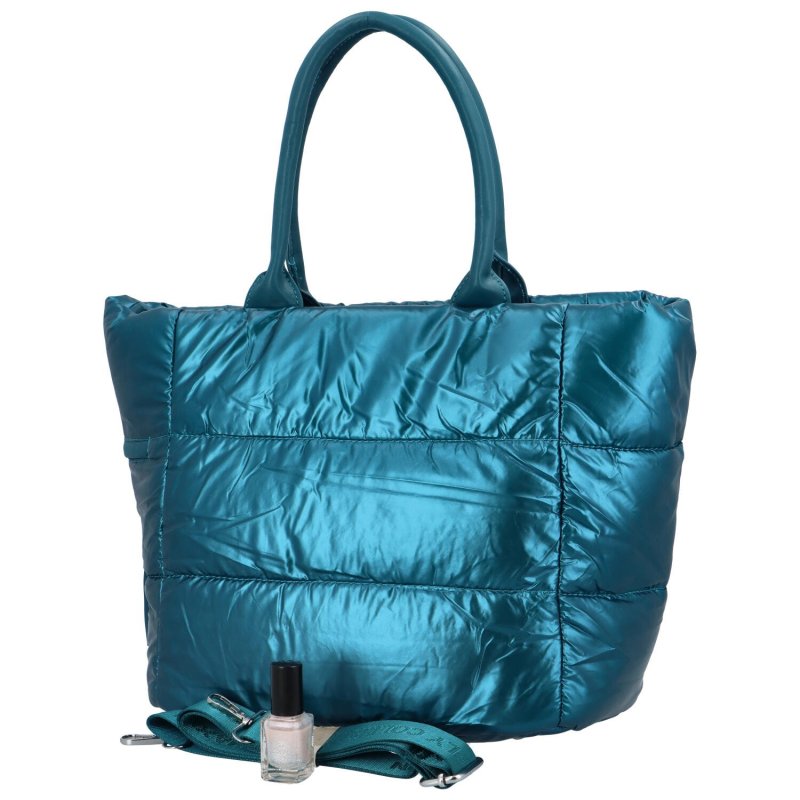 Módní prošívaná dámská taška do ruky Nina, modrá