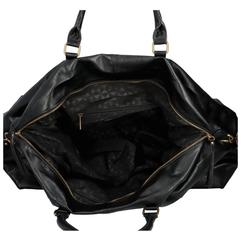 Trendová koženková cestovní taška Elmondo, černá