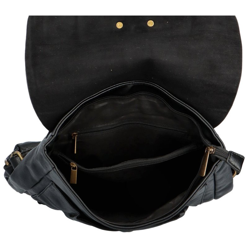Stylový velký dámský koženkový batoh Heraclio, černá