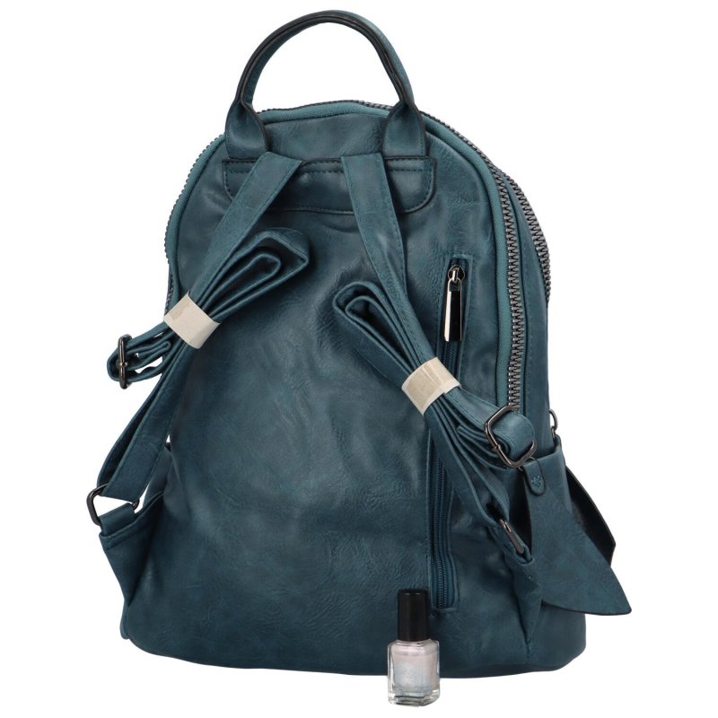 Koženkový batoh se dvěma kapsami Arcadio, modrá