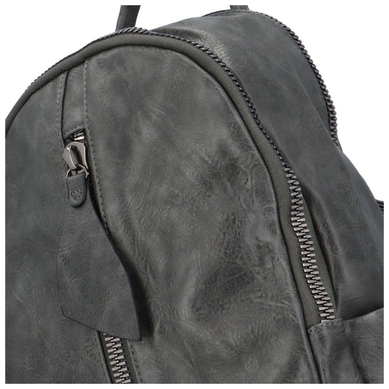 Koženkový batoh se dvěma kapsami Arcadio, tmavě šedá