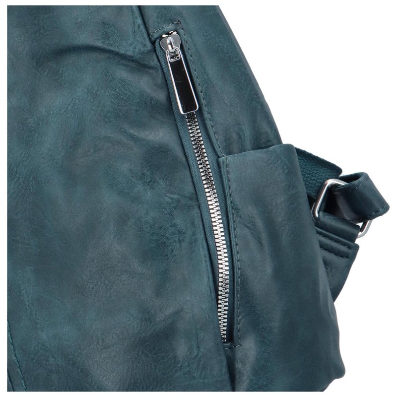 Módní dámský koženkový kabelko/batoh Litea, tmavší modrá