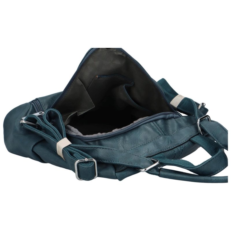 Módní dámský koženkový kabelko/batoh Litea, tmavší modrá
