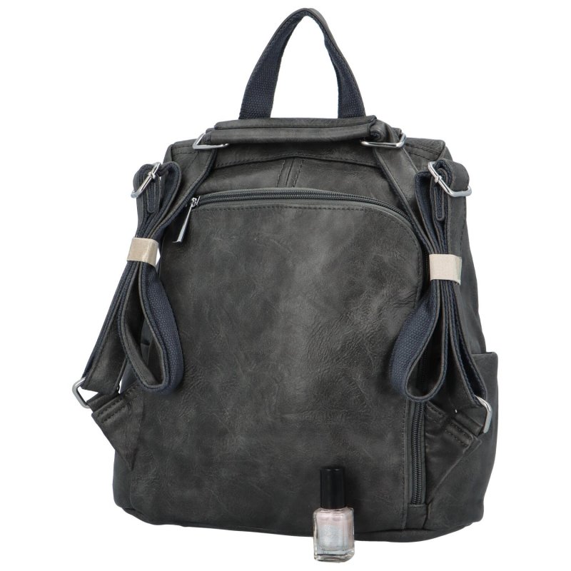 Módní dámský koženkový kabelko/batoh Litea, tmavě šedá