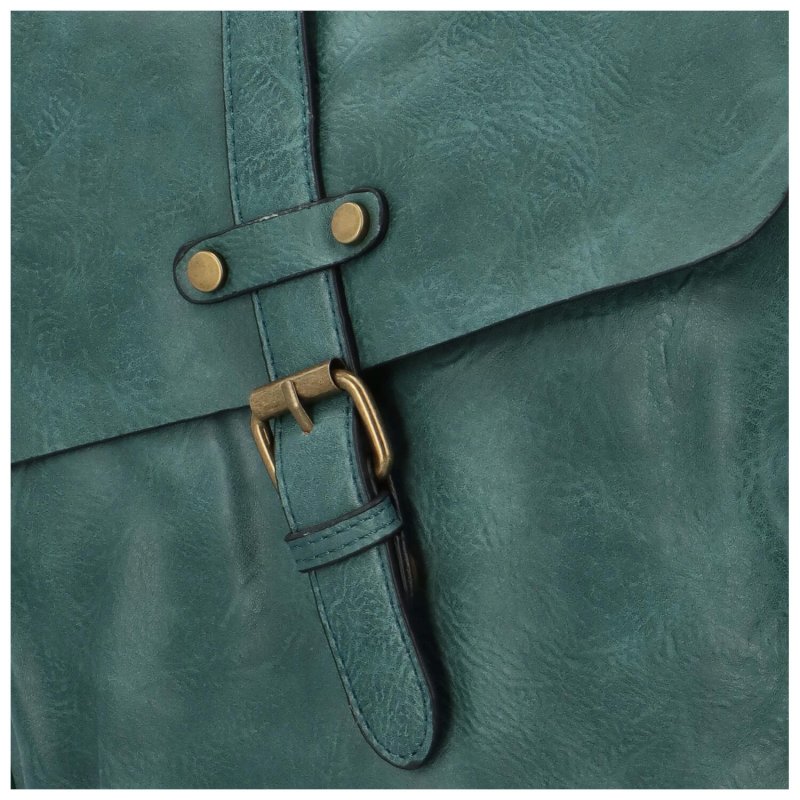 Stylový velký dámský koženkový batoh Heraclio, modrozelená