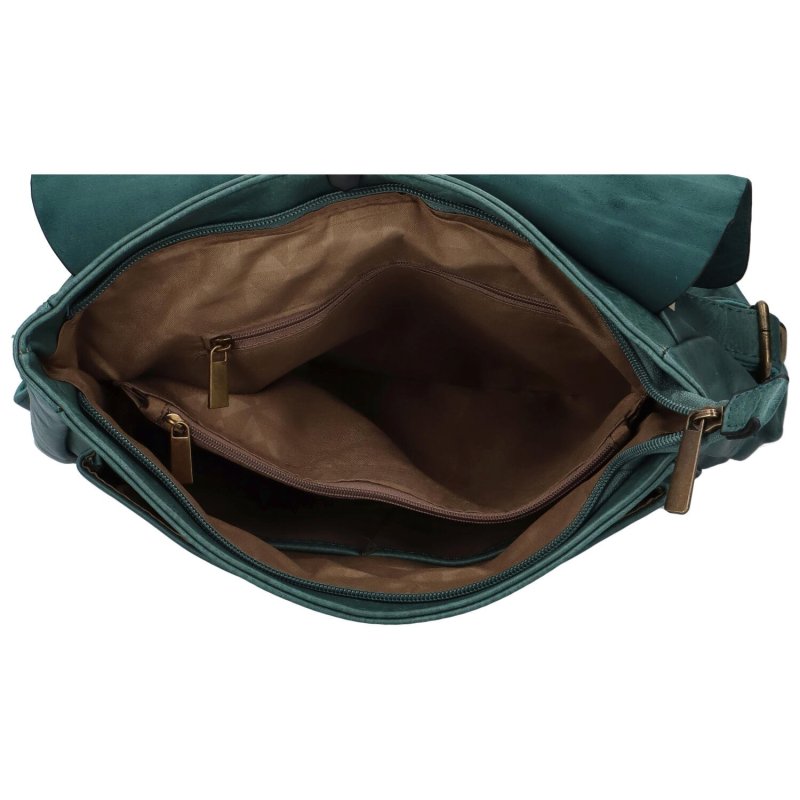 Stylový velký dámský koženkový batoh Heraclio, modrozelená