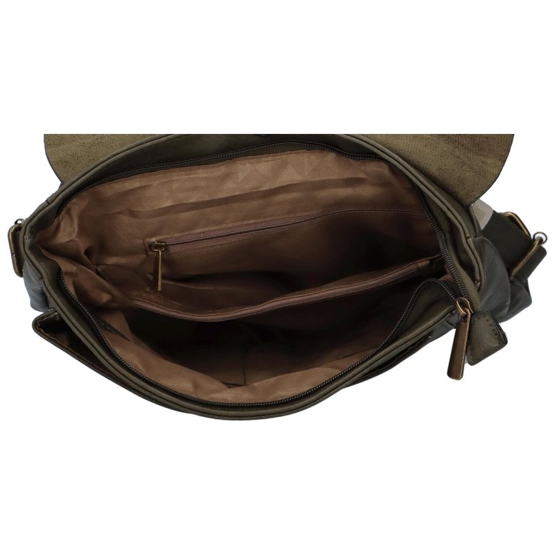 Stylový velký dámský koženkový batoh Heraclio, tmavě zelená