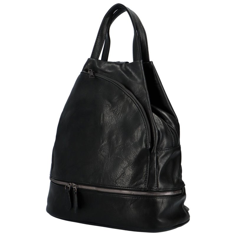 Módní dámský koženkový batůžek Rosendo, černá