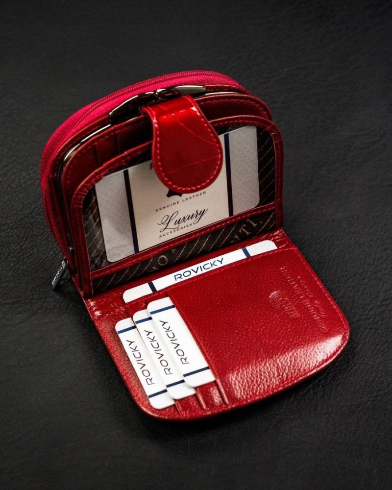 Luxusní dámská kožená peněženka Dohan, červená