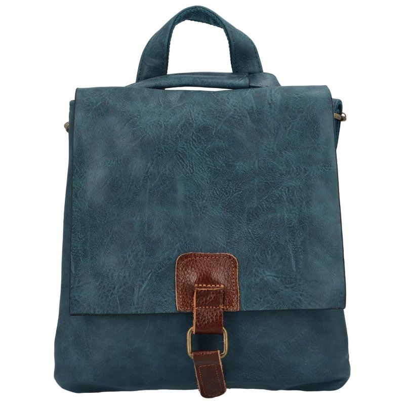 Městský stylový koženkový batoh Enjoy, modrá