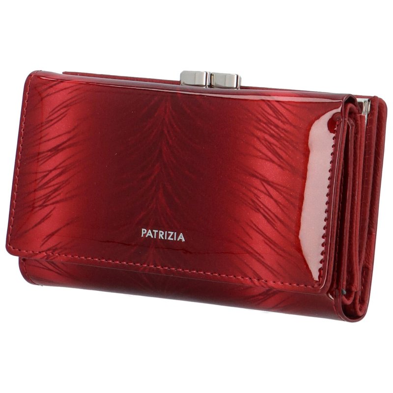 Velká dámská kožená peněženka s kovovým rámem Linde, červená