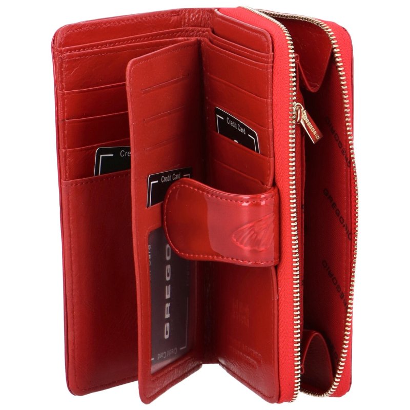 Luxusní dámská kožená peněženka Adelo, červená