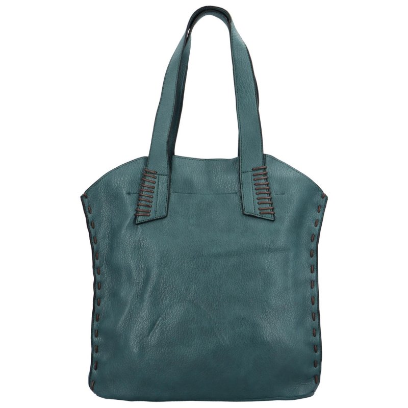 Stylová koženková shopper taška na každý den Mirinda, zelenomodrá