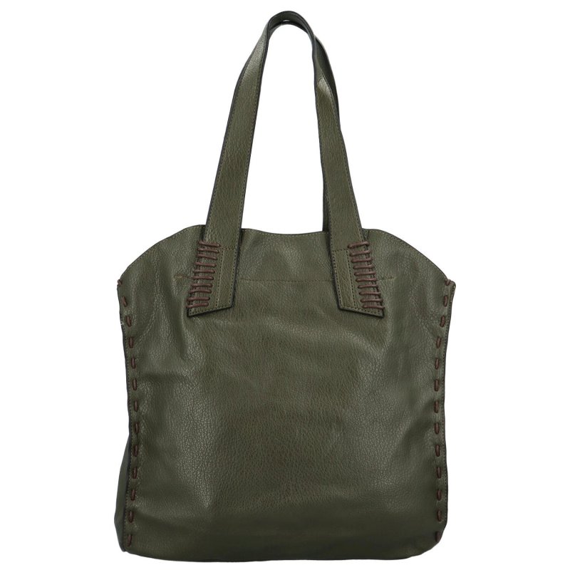 Stylová koženková shopper taška na každý den Mirinda, tmavě zelená