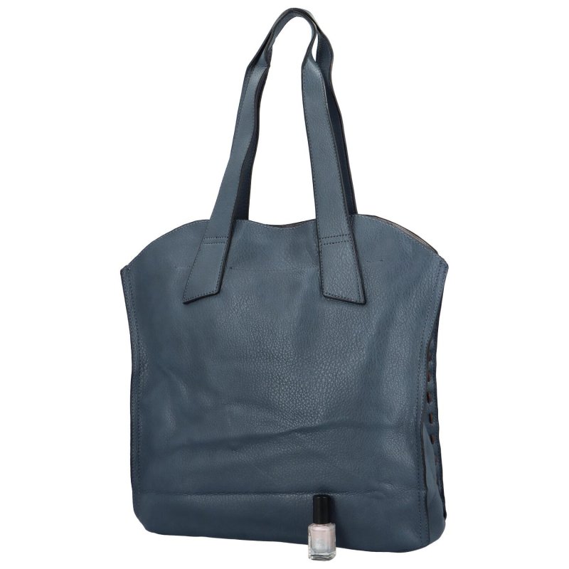Stylová koženková shopper taška na každý den Mirinda, modrá