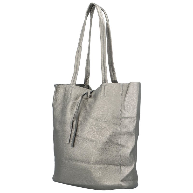 Velká prostorná shopper taška Santee, stříbrná