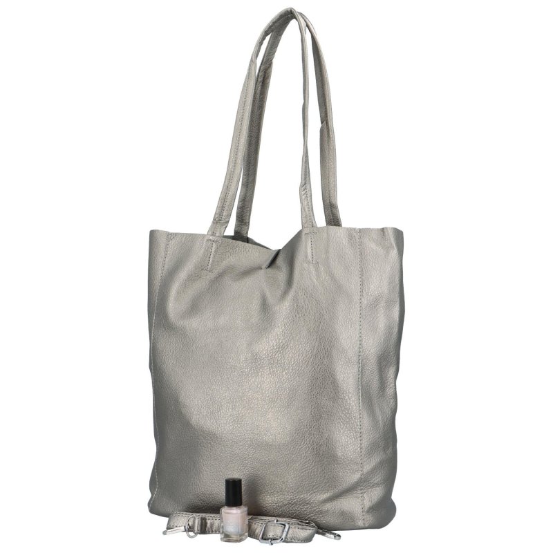 Velká prostorná shopper taška Santee, stříbrná