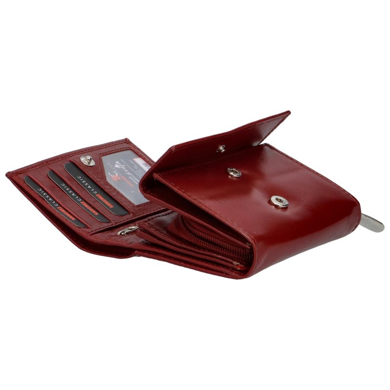 Luxusní dámská kožená peněženka Lívia, tmavě červená