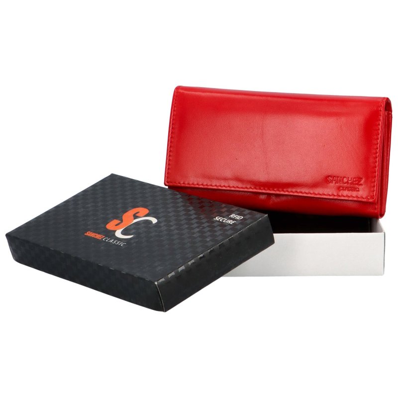 Luxusní dámská kožená peněženka Fotu, červená